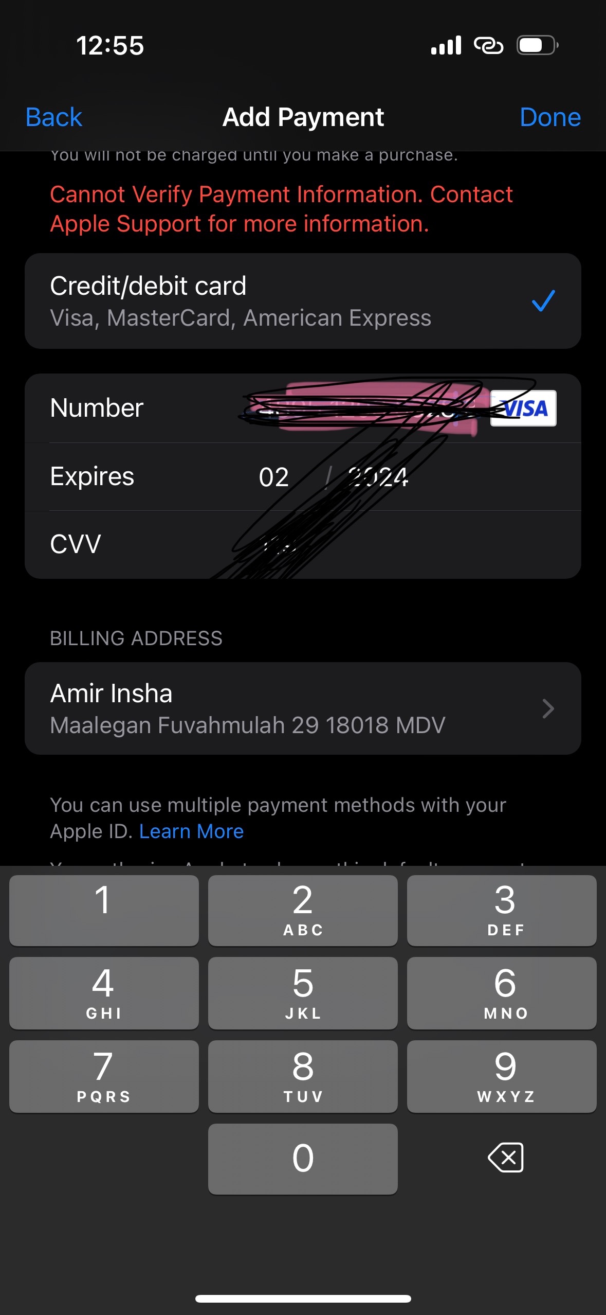 Adding Payment Method Apple Community