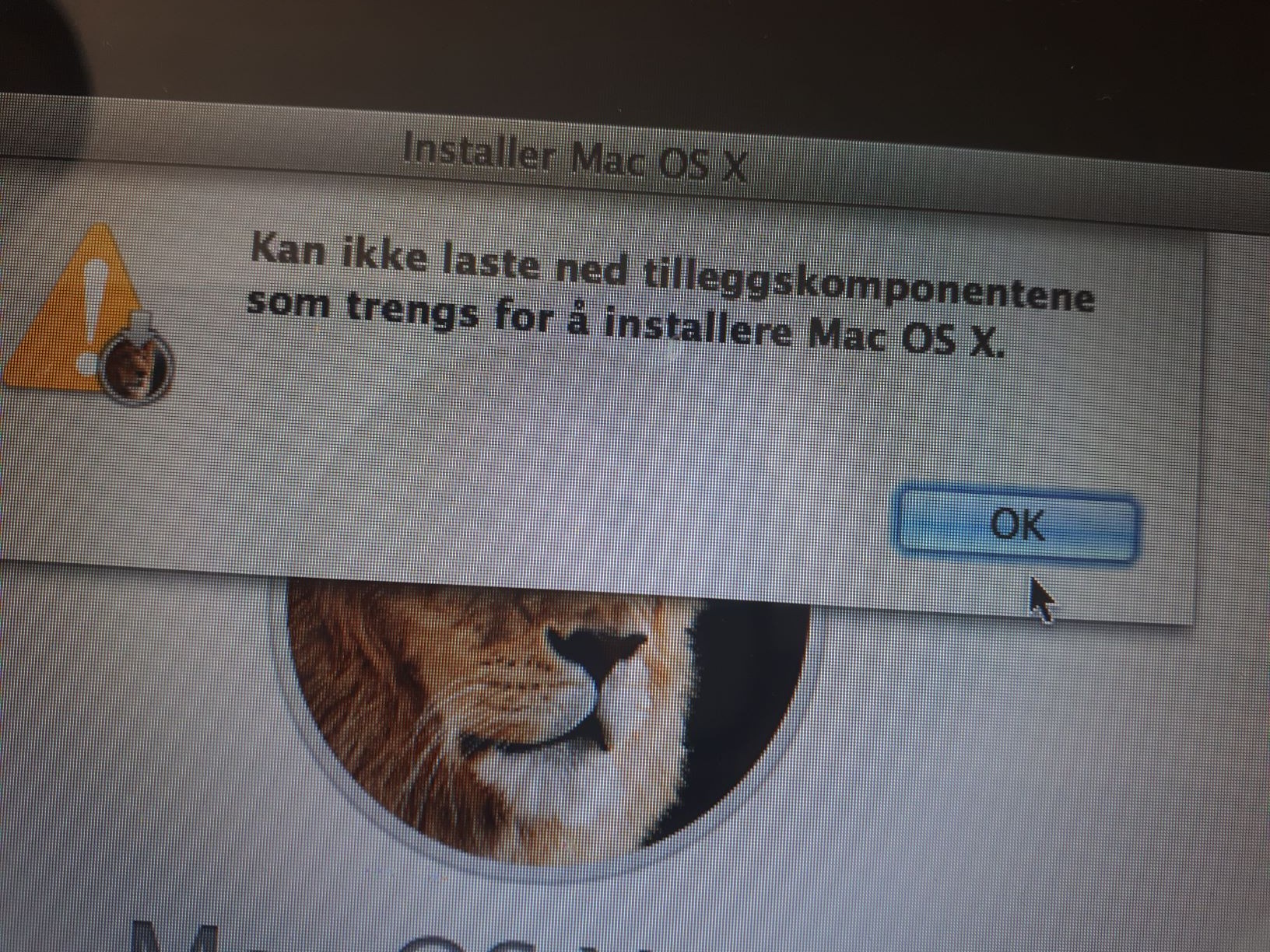 mac lion cant download additional components