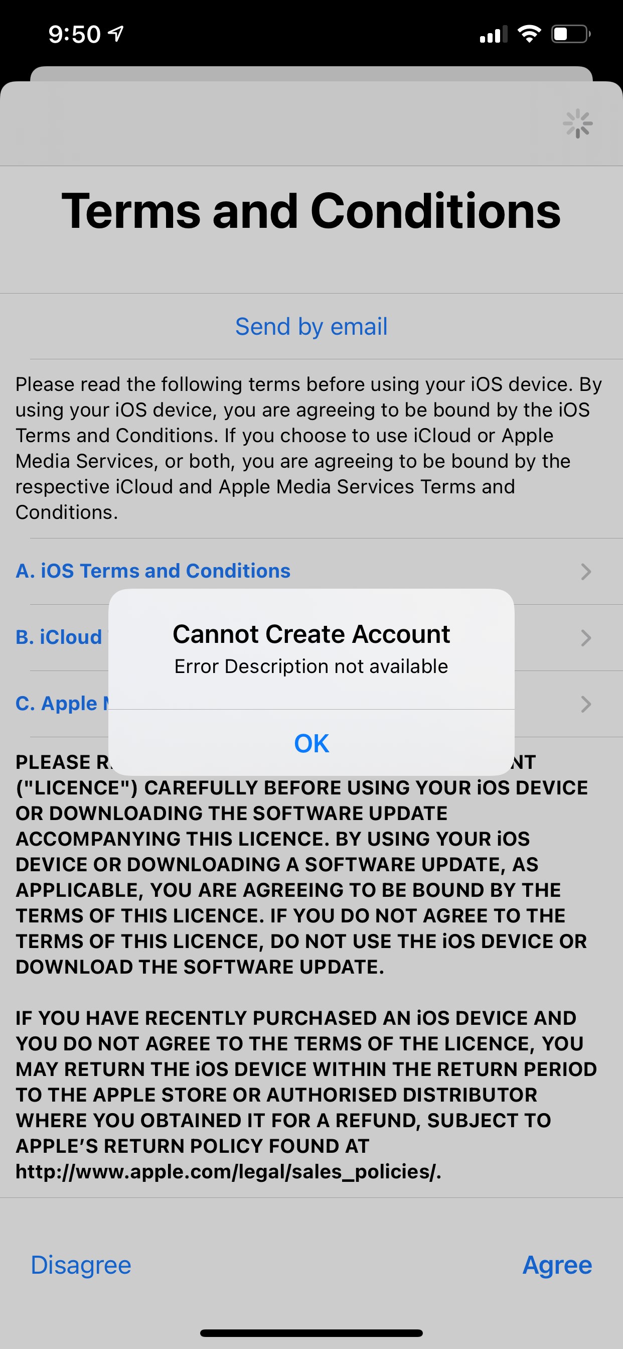 Cannot Create Account error Description Apple Community