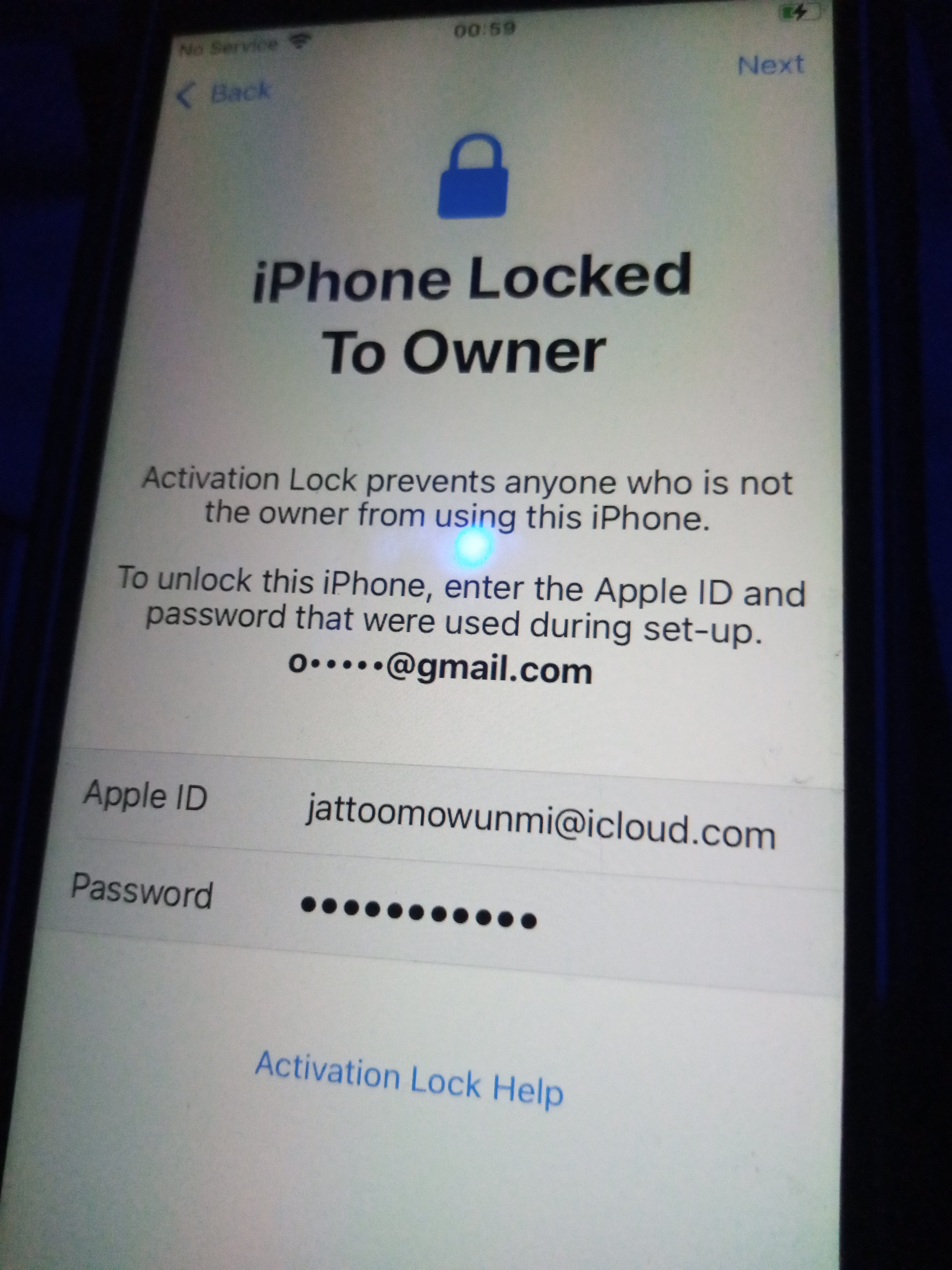 Incorrect username and password when logg… - Apple Community