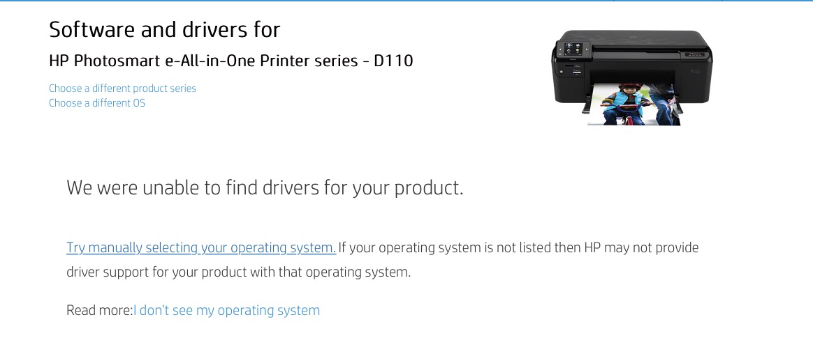 HP Photosmart D110 printer won't scan … Apple Community