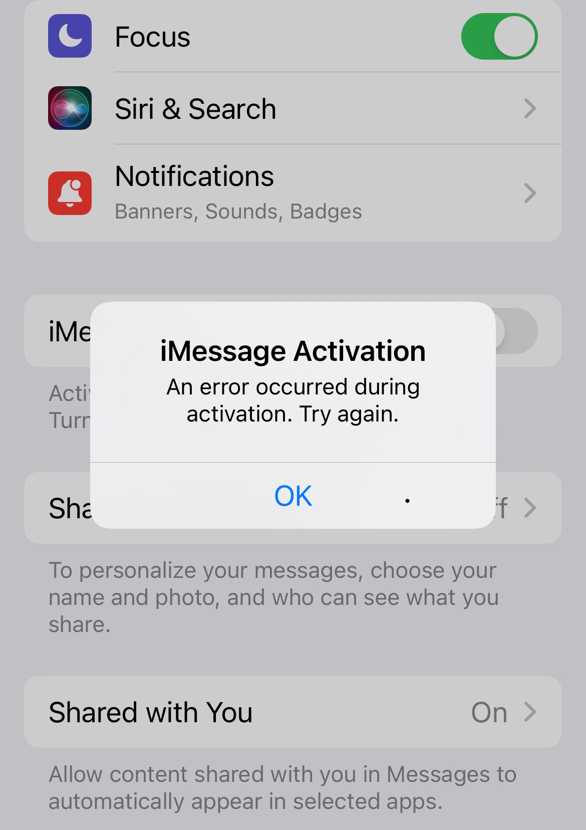 Why does iMessage keep switching off by i… Apple Community