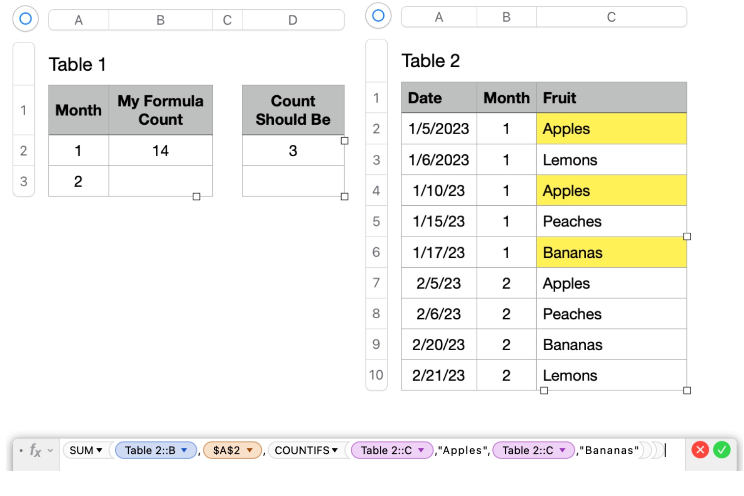 SUM With COUNTIFS (multiple Conditions) - Apple Community