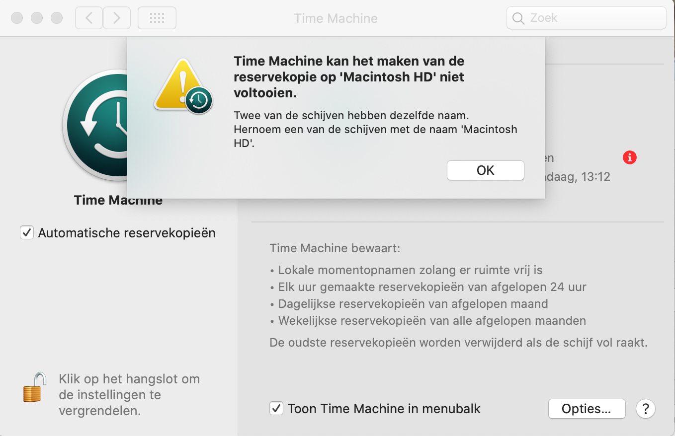 Time Machine error message Apple Community