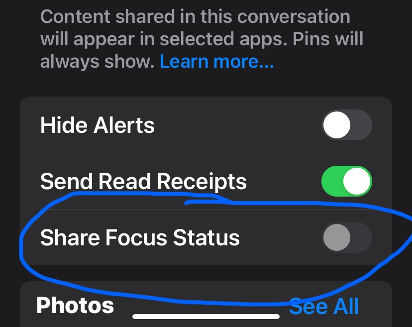 focus status - Apple Community