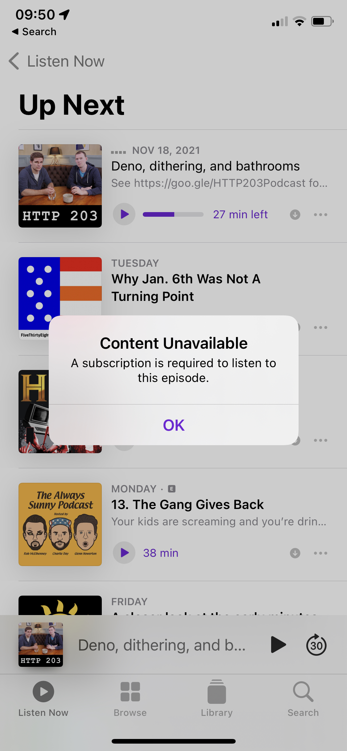 Content Unavailable notification in podca… Apple Community