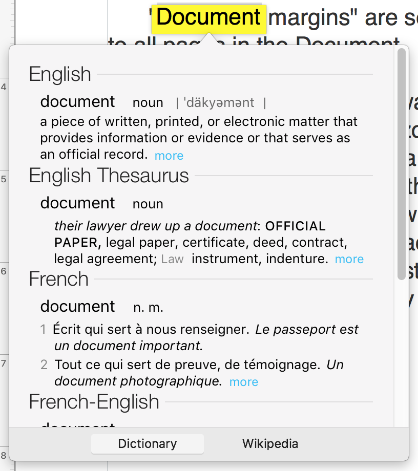 Thesaurus on Pages Apple Community