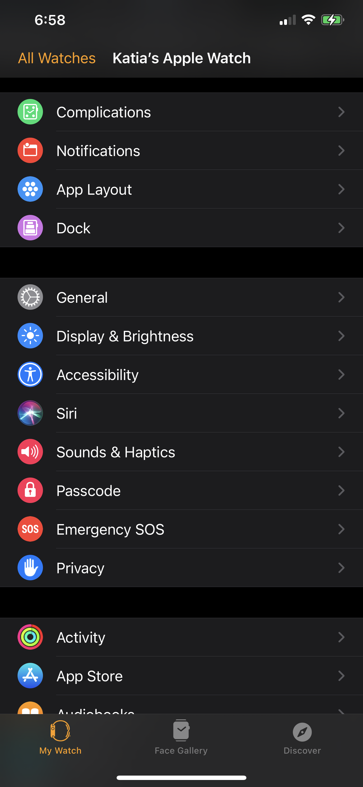 What does the settings icon best sale look like on apple watch