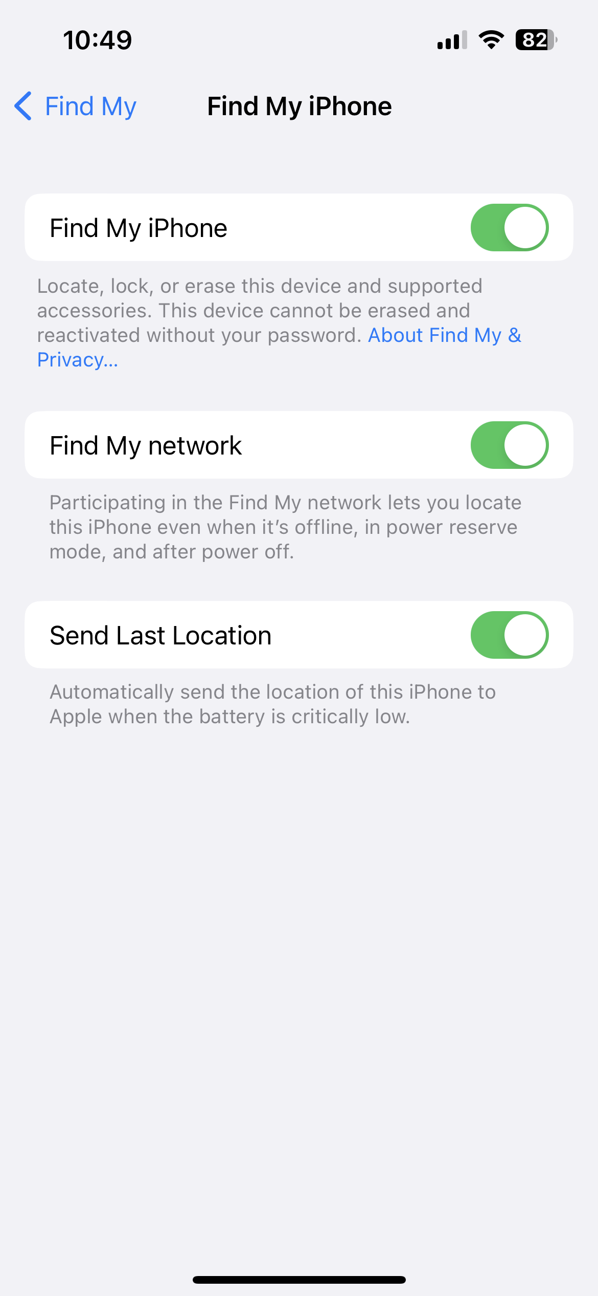 "IPHONE FINDABLE AFTER POWER OFF" NOT SHO… Apple Community