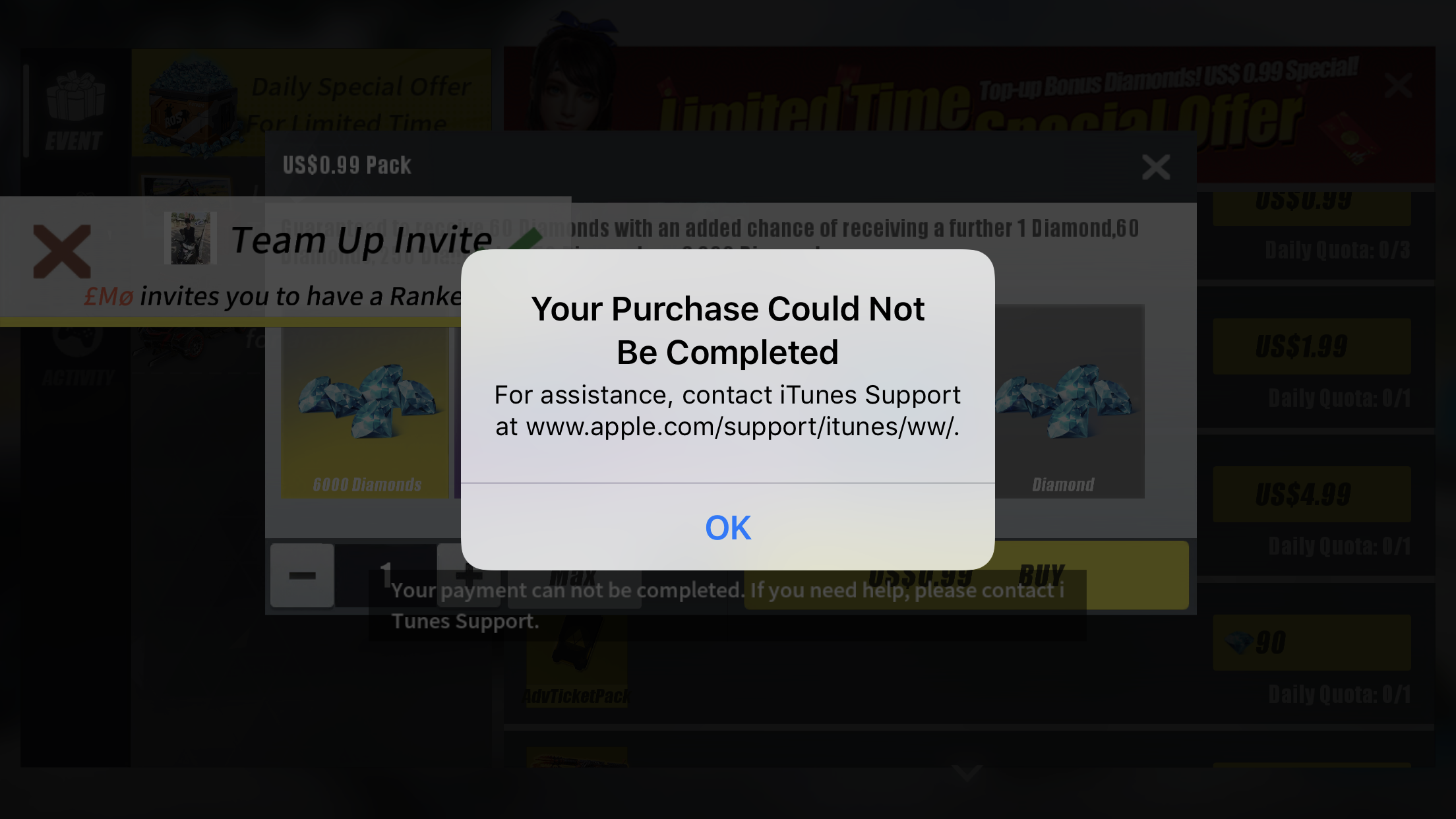 Your purchase could not be completed - Apple Community