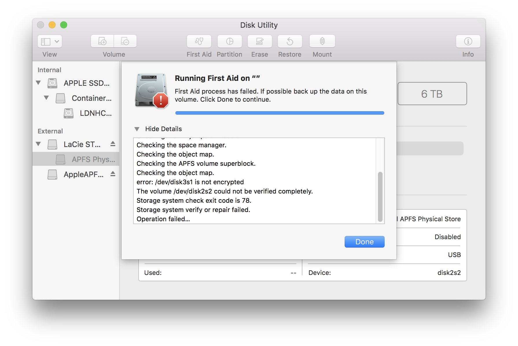 APFS Encrypted external drive no longer a… Apple Community
