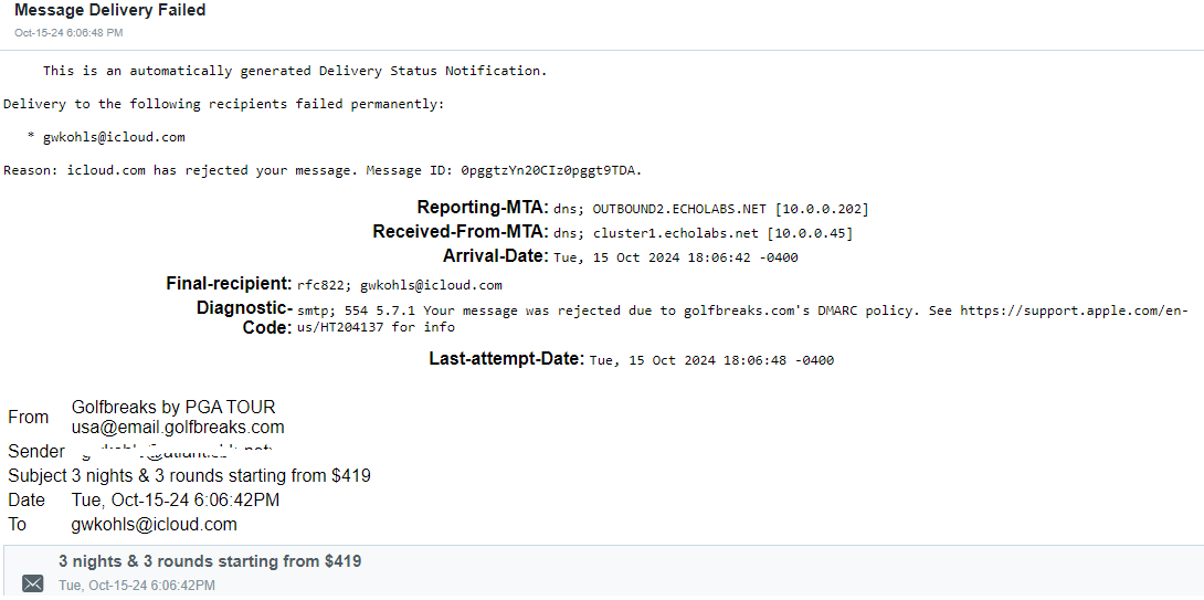 ICLOUD Rejecting Emails Due to Sender's D… Apple Community