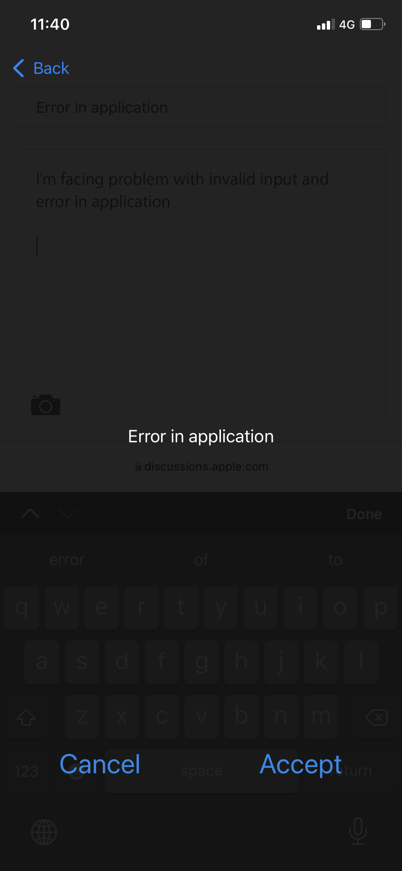 Application Login error - Apple Community