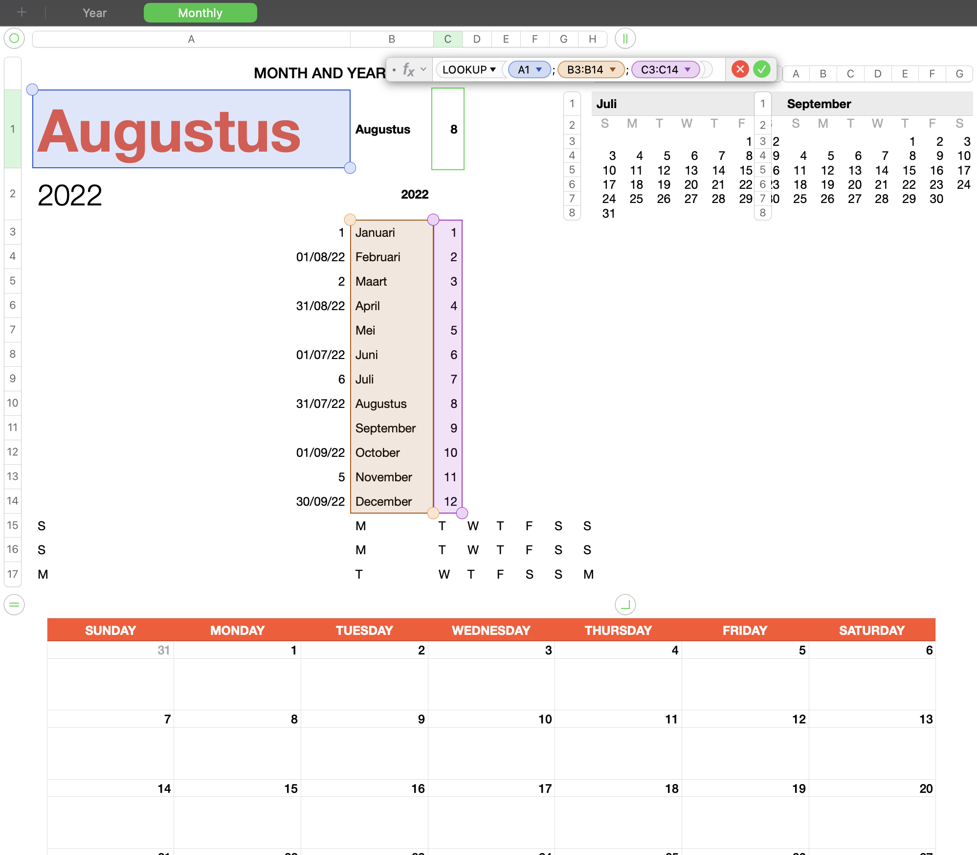 Editing Numbers Calendar Template for non… - Apple Community