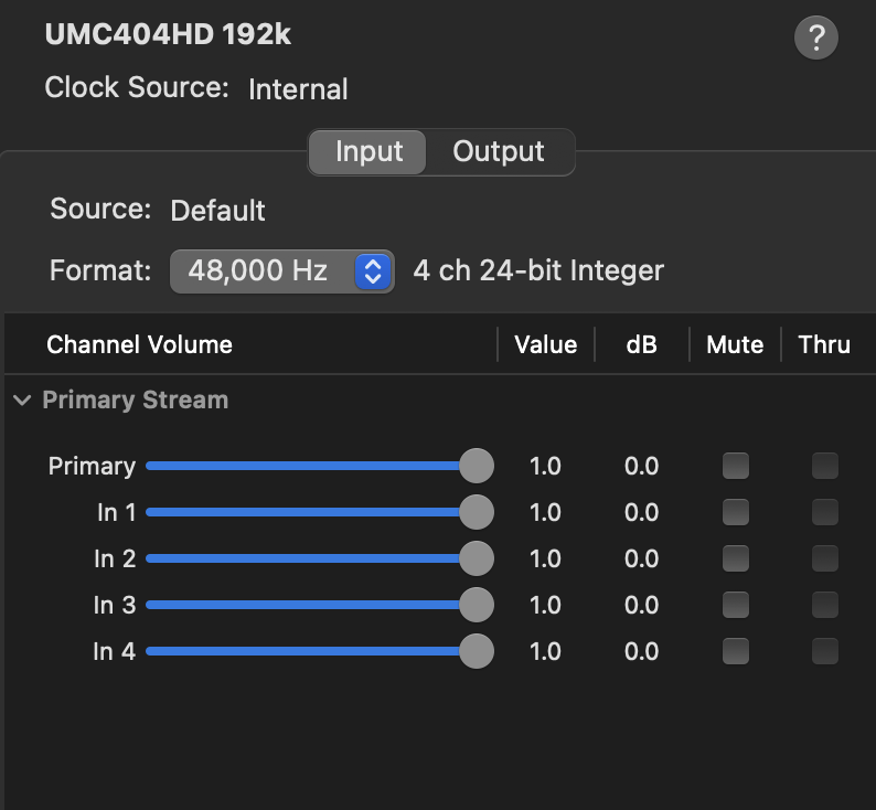 UMC404HD Audio Interface - Macbook 16 OS1… - Apple Community