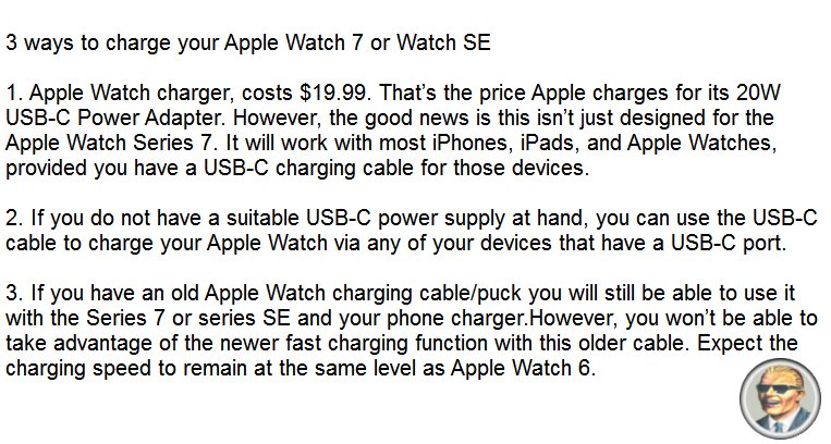 Is there any other way online to charge an apple watch