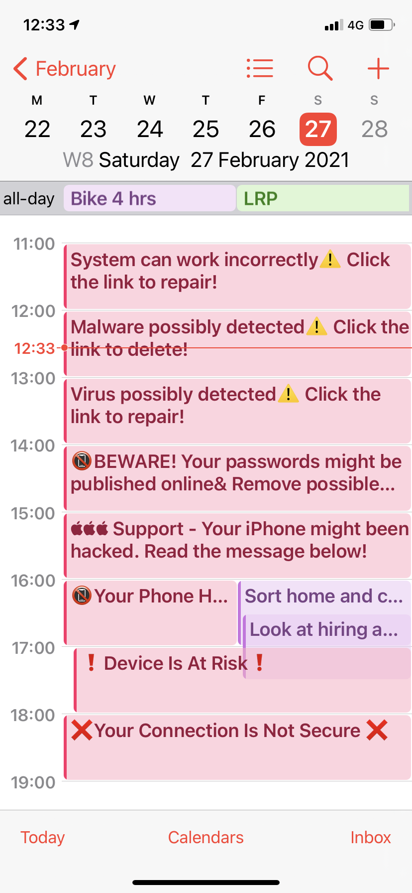 My calendar seems to be hacked can anybo… Apple Community