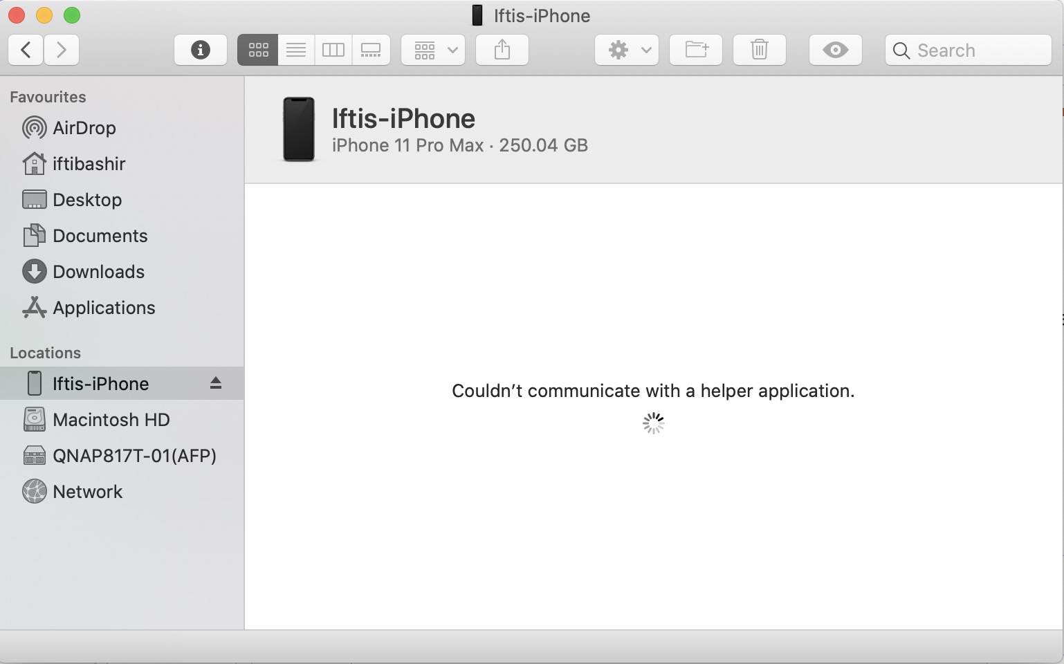 Couldnt communicate with a helper applica… - Apple Community
