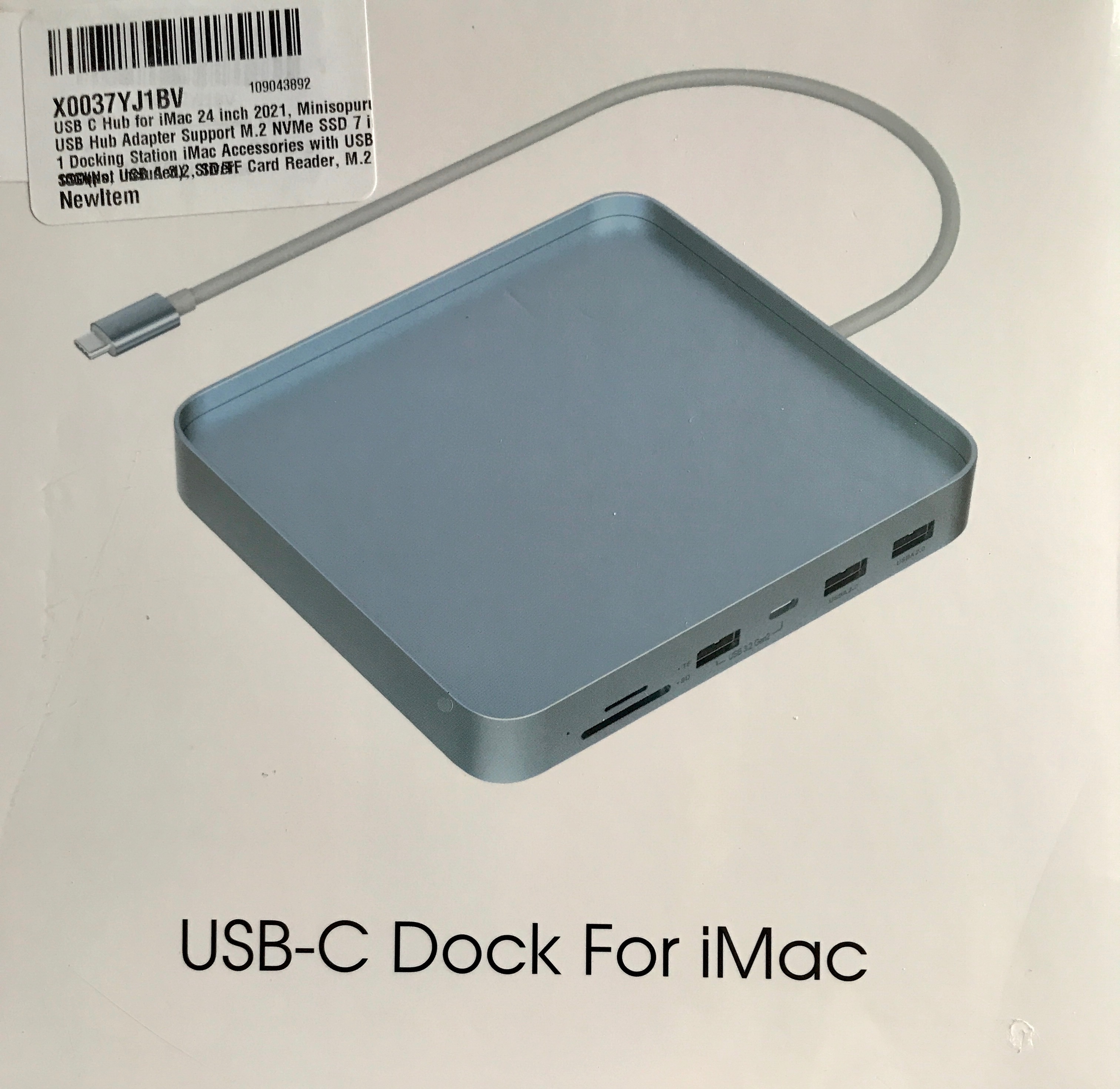 USB C Hub for iMac 24 inch 2021, Minisopuru USB Hub Adapter Support M.2  NVMe SSD, iMac USB Hub, in iMac Accessories with USB C 10Gbps, USB A  3.2,