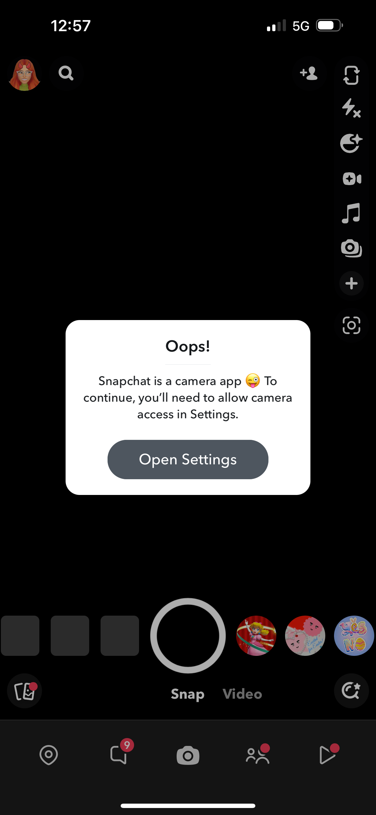 Camera access for Snapchat - Apple Community