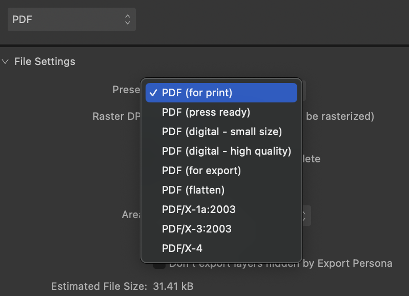 how to change PDF default setting in Pages - Apple Community