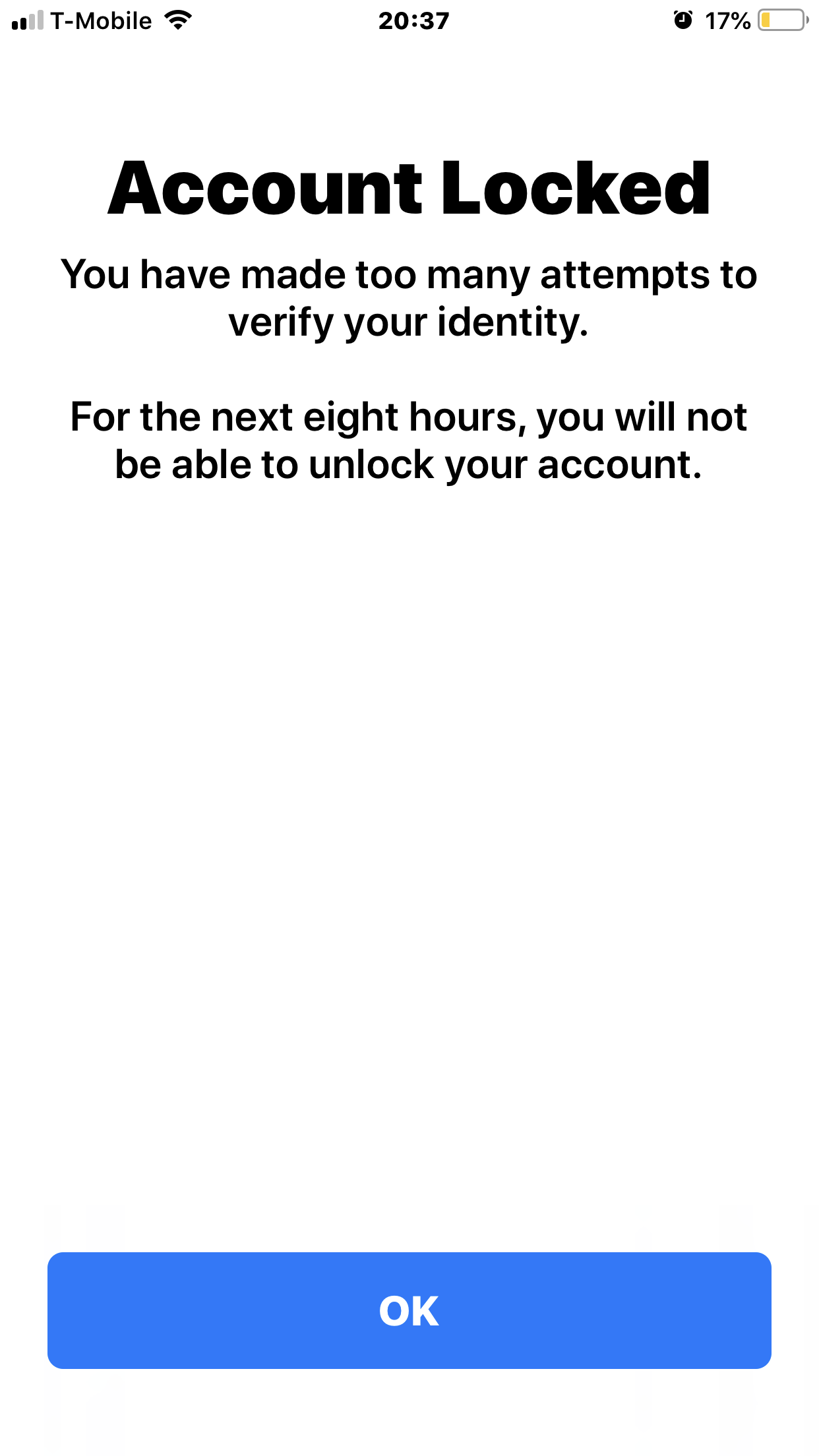 Account locked after several attempts from someone I don't know