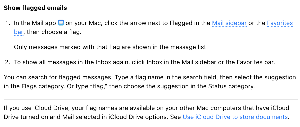 Flagged messages not showing in inbox Apple Community