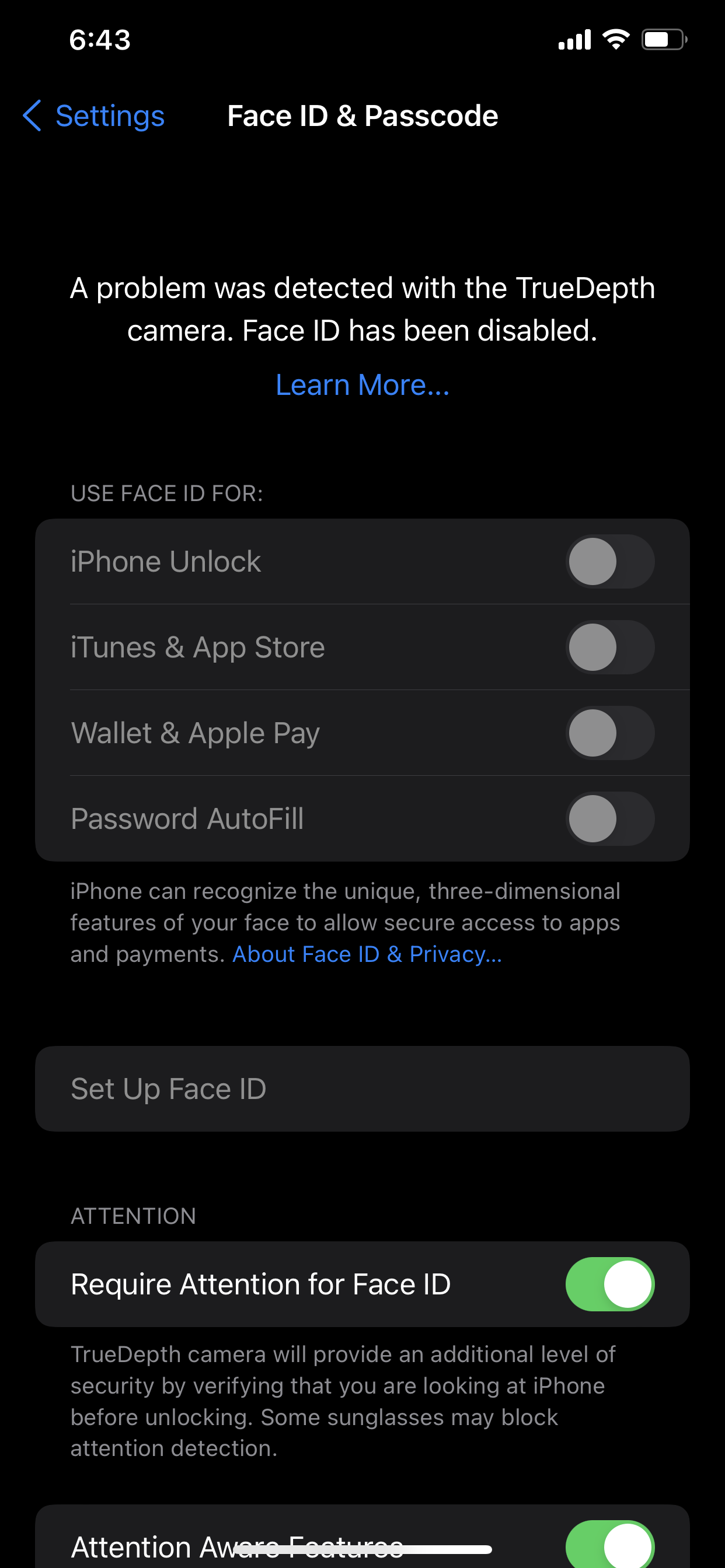 a problem was detected with the truedepth… Apple Community