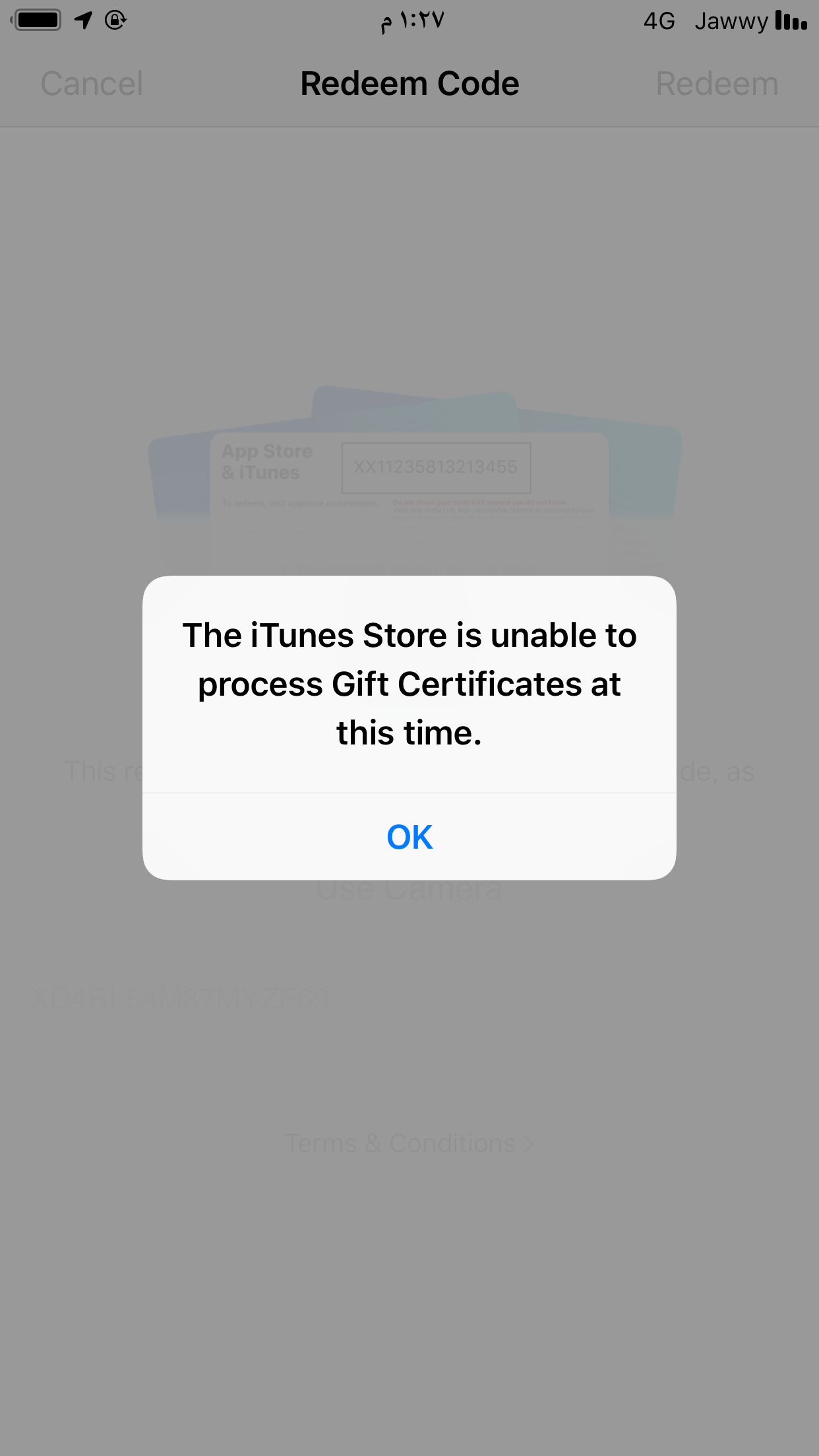 apple gift card not valid - Apple Community
