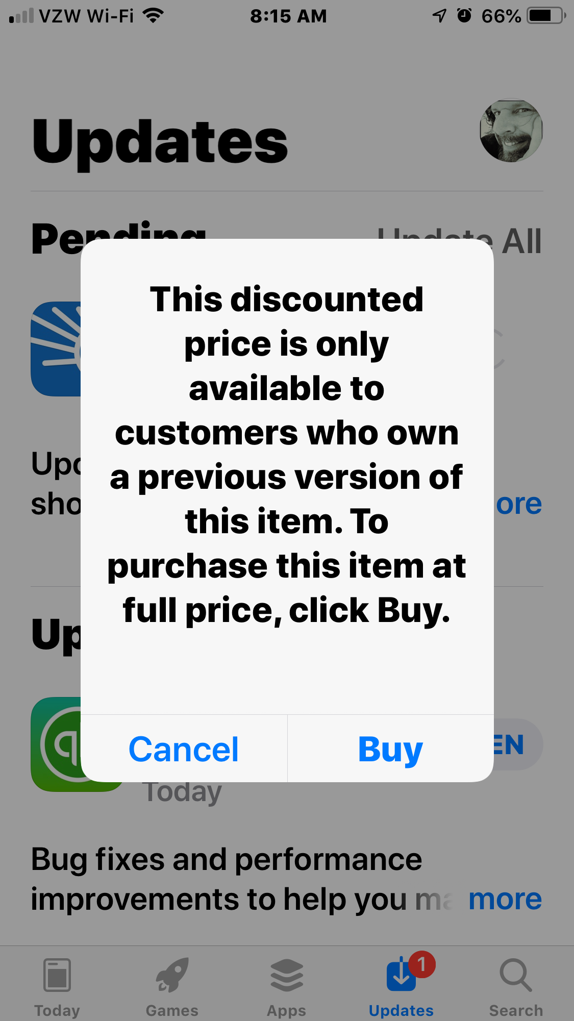App store update problem