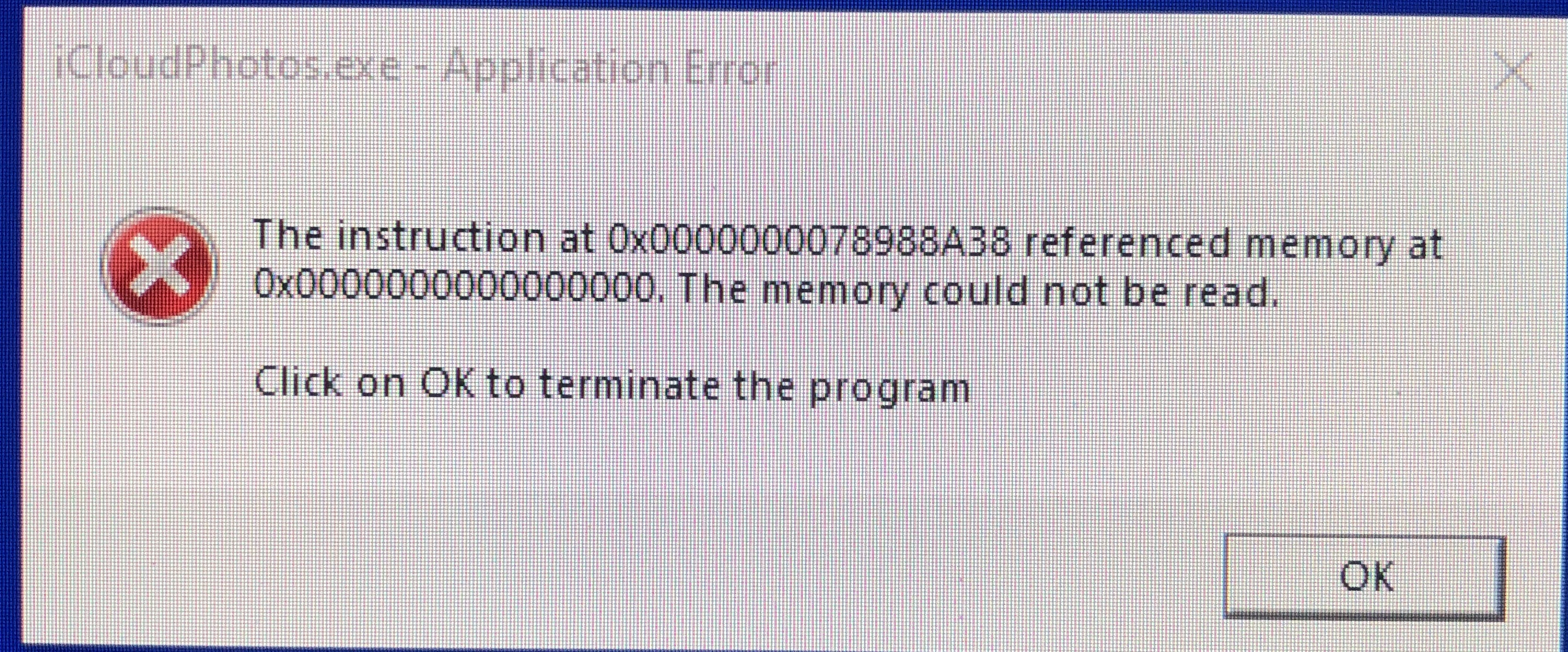 Fix “Instruction at Referenced Memory Could Not Be Read” Errors