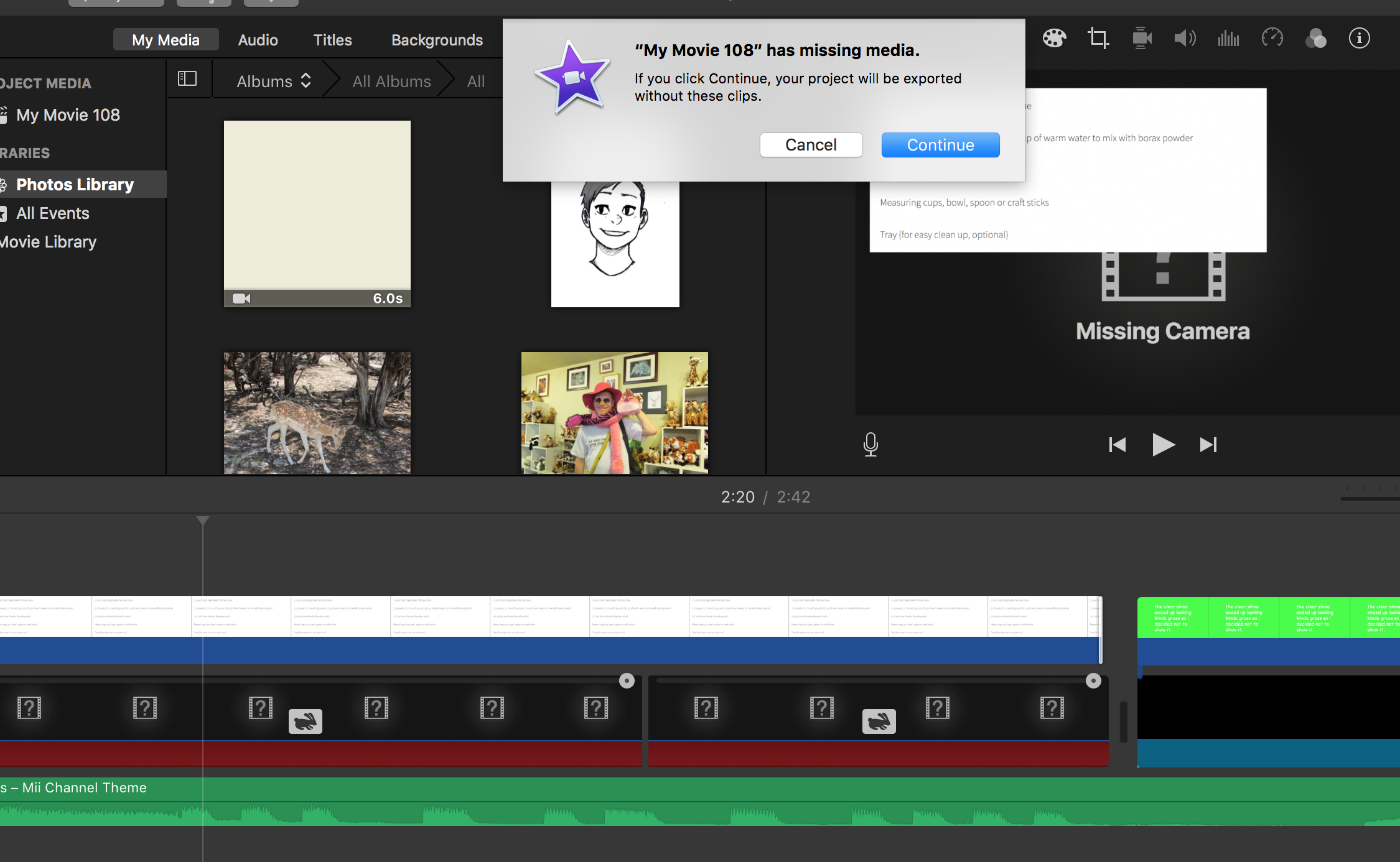 Imovie Content Library Missing