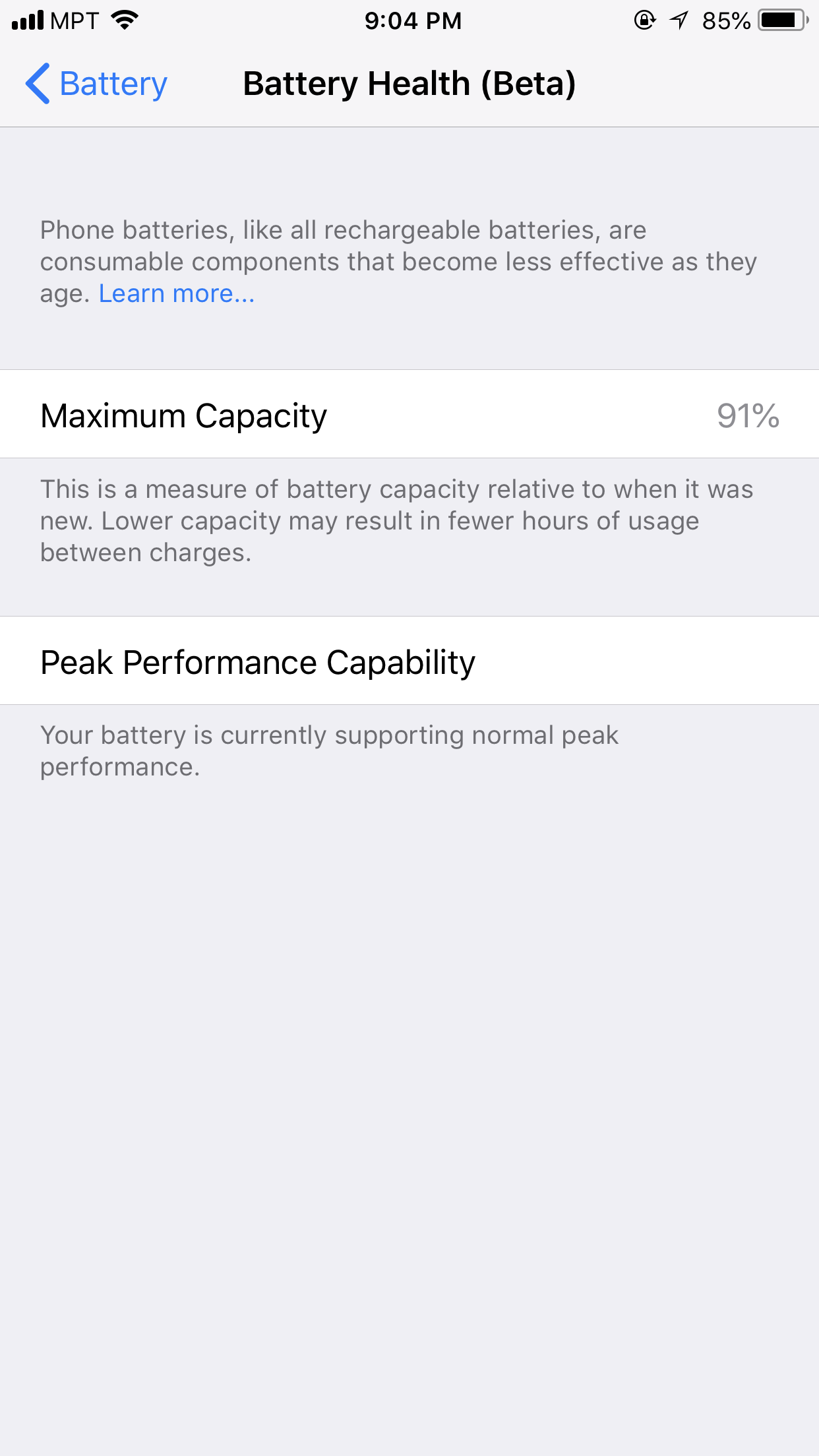 Is 91% battery health good?