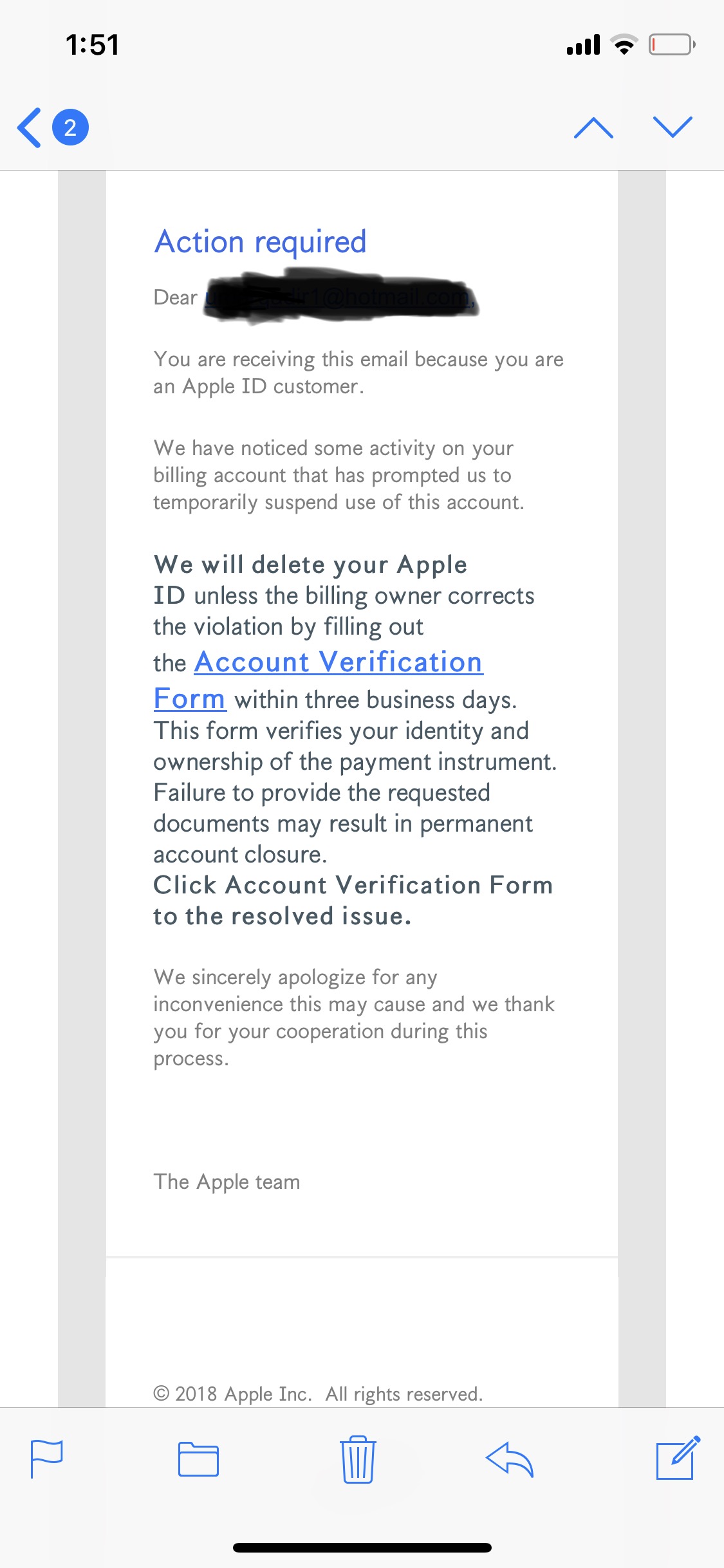 Scam Email - Apple Community