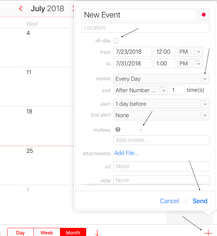 iCloud calendar email agenda Apple Community