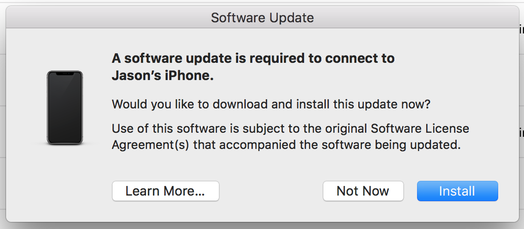 An update is required. Connect to ITUNES IOS 3. Apple software update не удалось найти сервер.