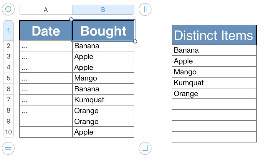 Extract unique items from a list Apple Community