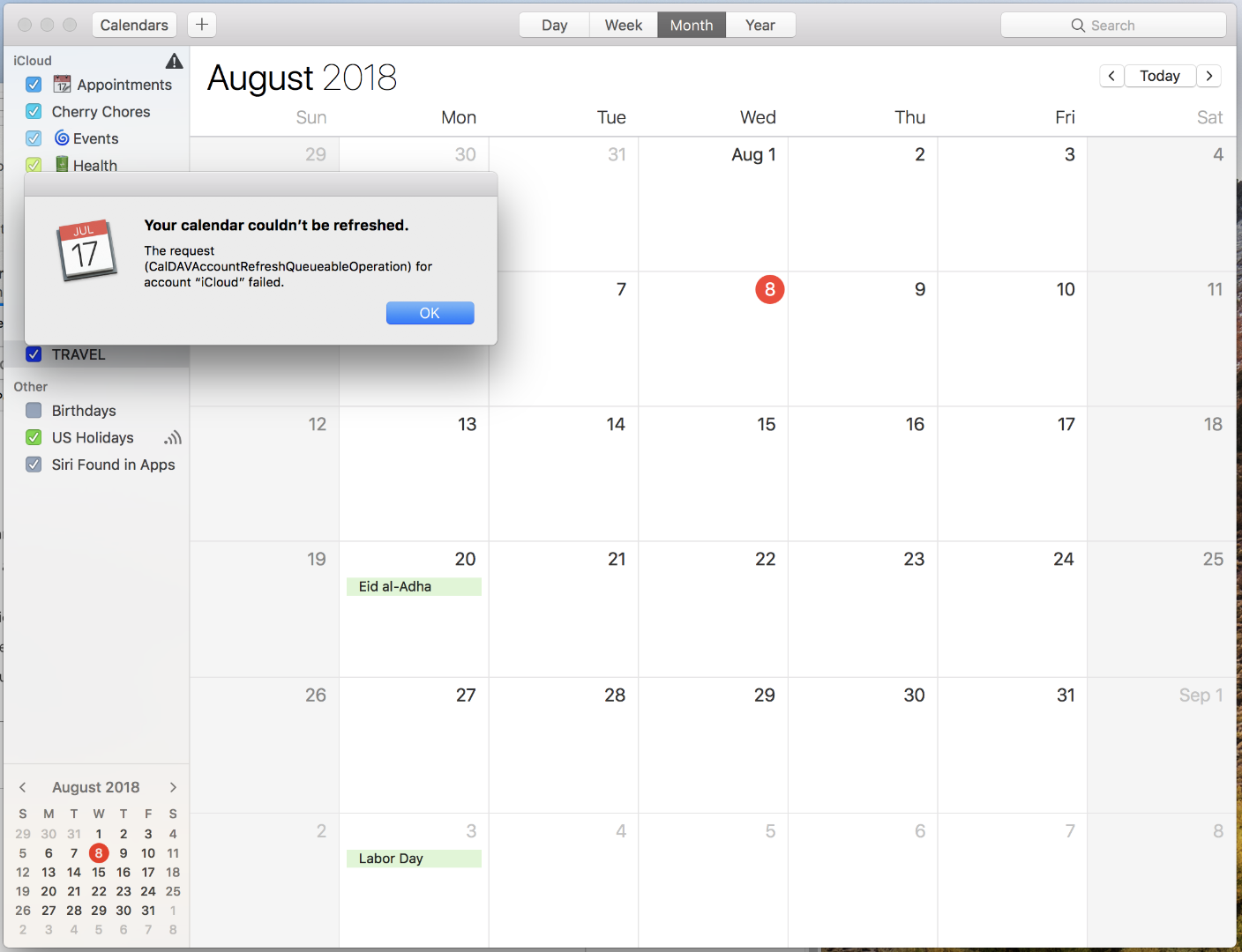 iCloud iCal calendar couldn't be refreshe… Apple Community