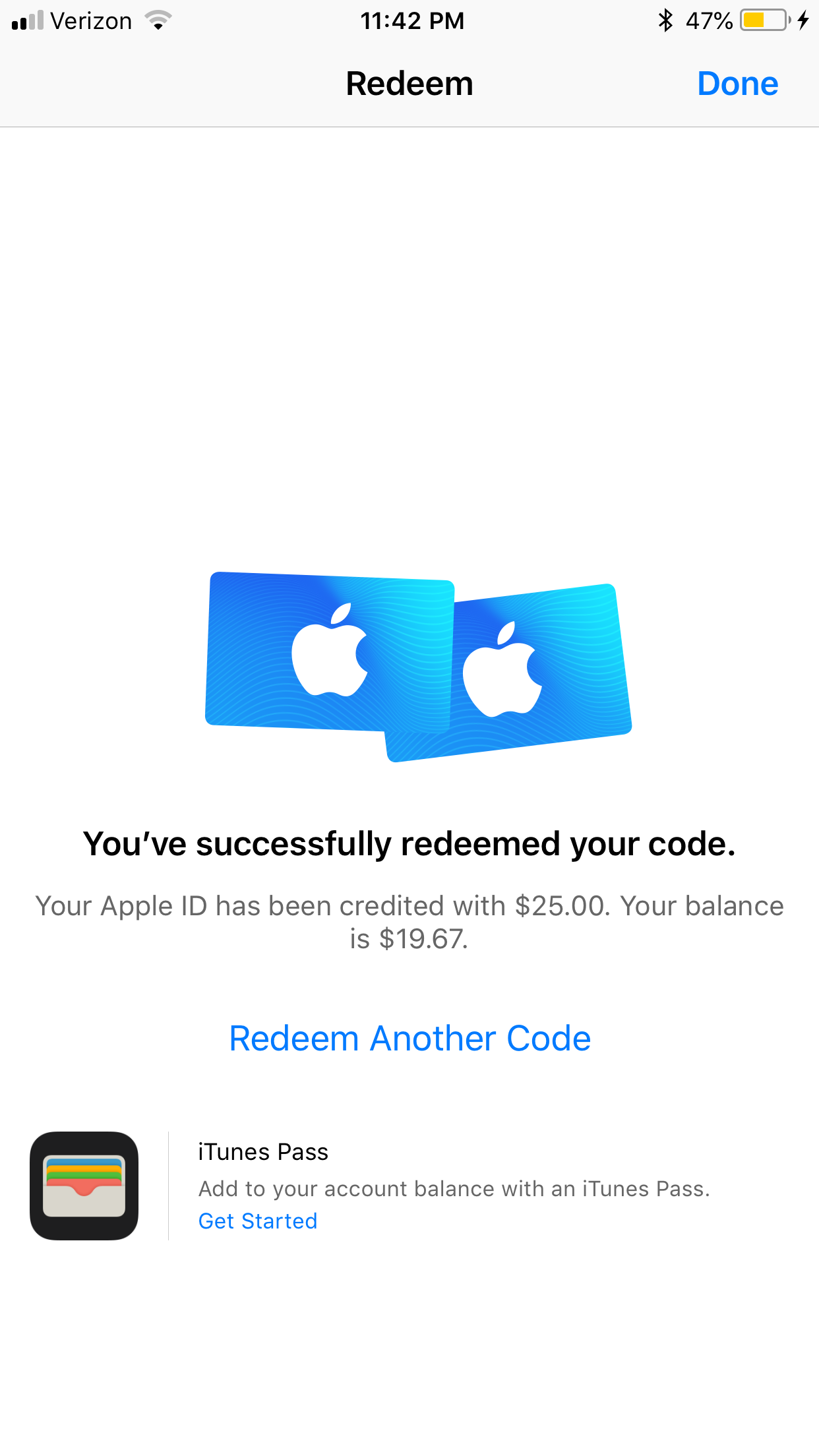 Apple Gift Card $25