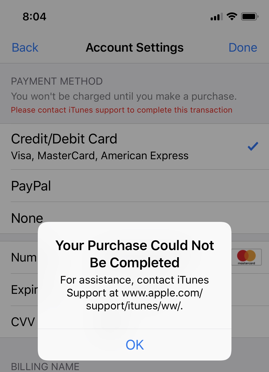 ITunes payment issue - Apple Community