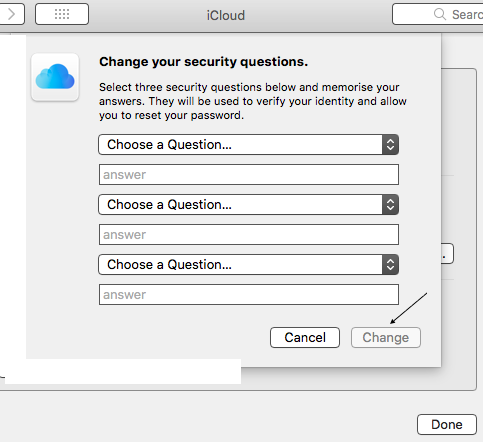 change security questions and answers , p… - Apple Community