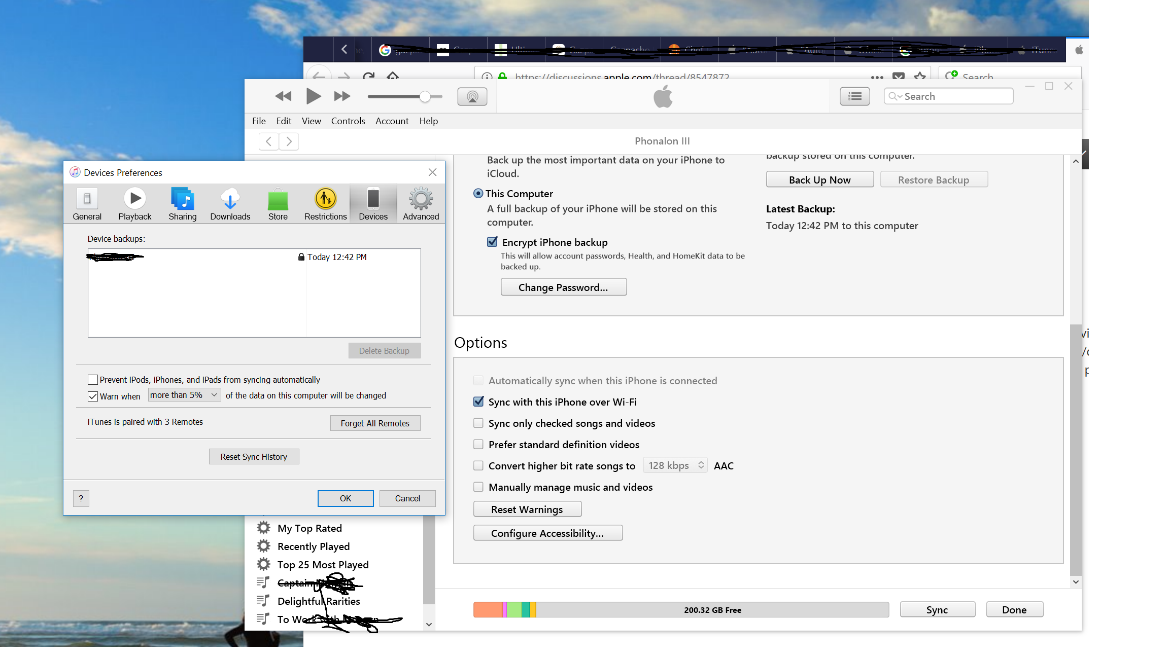 "Automatically sync" in itunes for Window… Apple Community