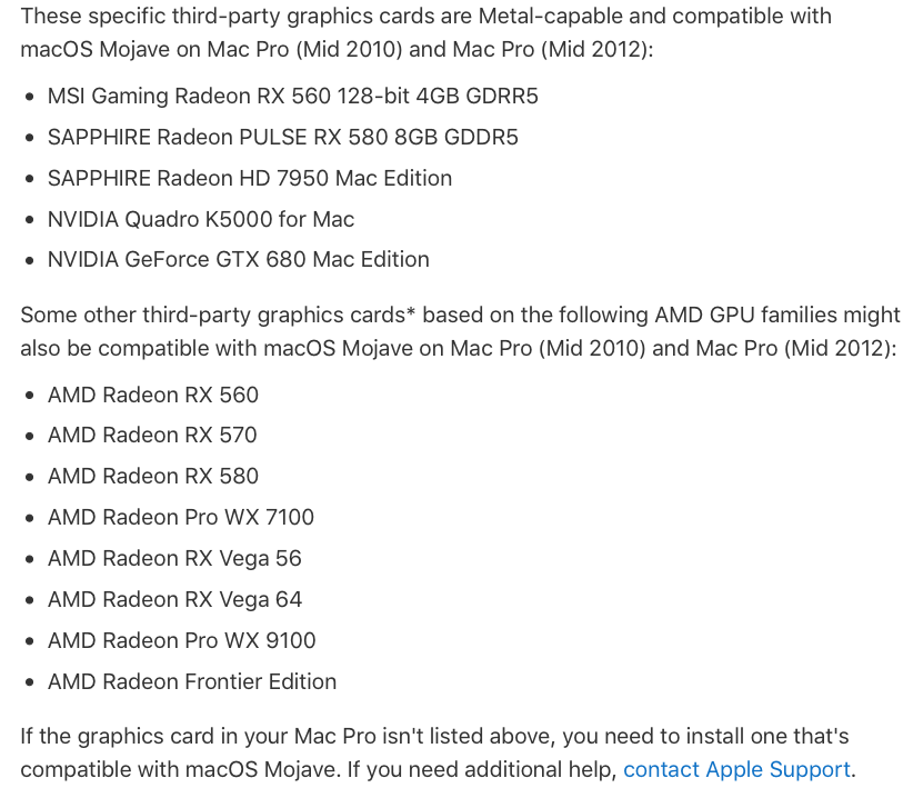 direkte Patronise Par Mojave not compatible with AMD Radeon HD … - Apple Community