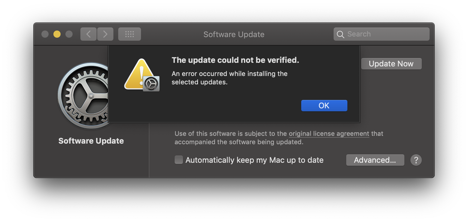 Could not verify. Ошибка при установке. Ошибка при обновлении Mac os. Ошибка при установке Macos. Software update.