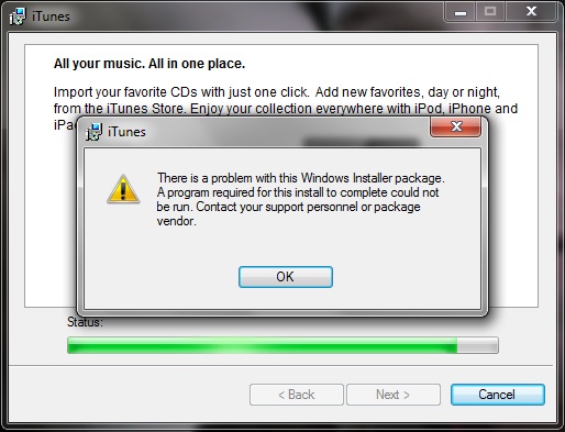 can t download itunes on windows 7