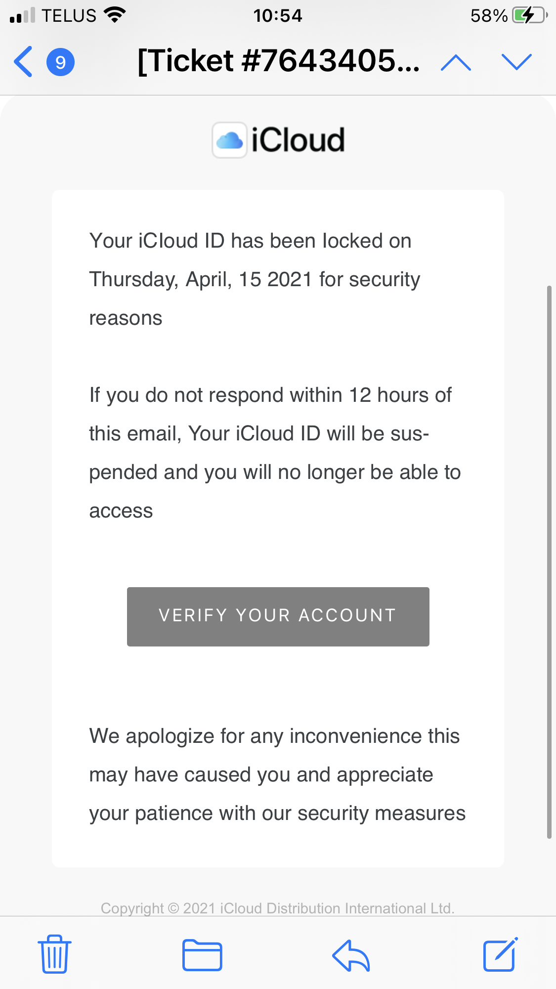 Is this a spam email about my iCloud acco… - Apple Community