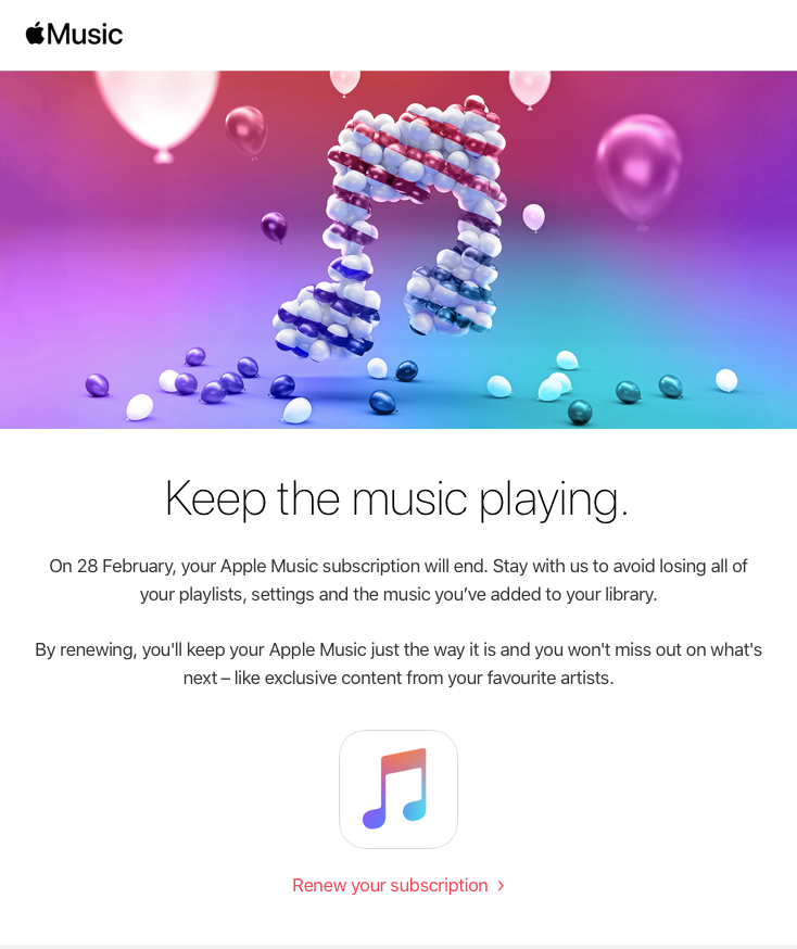 What happens when Apple Music ends?