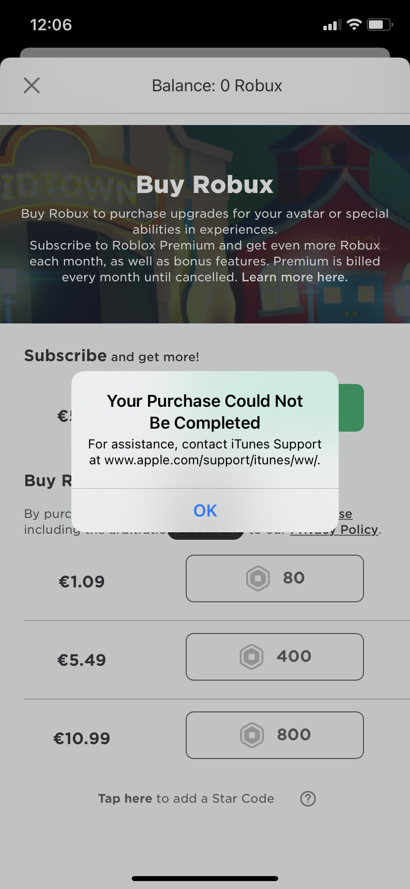 It won't let me buy robux - Apple Community