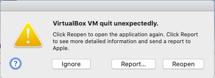 Virtualbox Catalina Crash