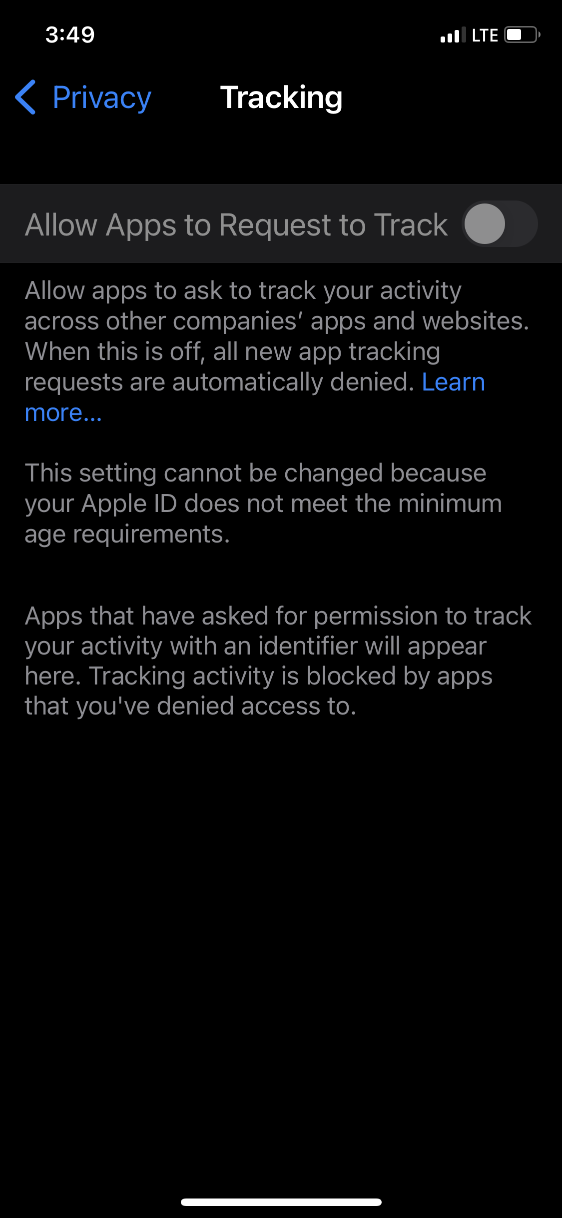 Tracking Disabled on iPhone due to Apple … - Apple Community